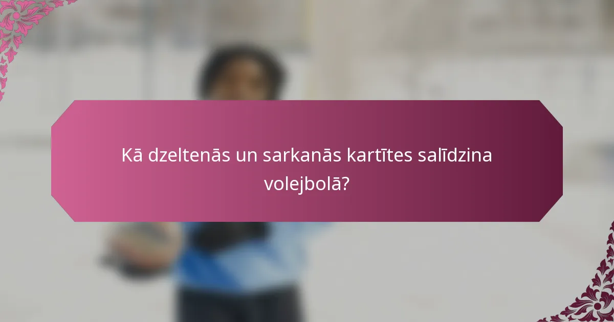 Kā dzeltenās un sarkanās kartītes salīdzina volejbolā?