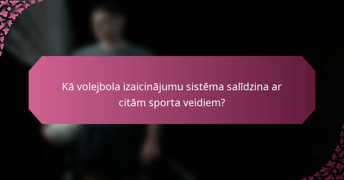 Kā volejbola izaicinājumu sistēma salīdzina ar citām sporta veidiem?