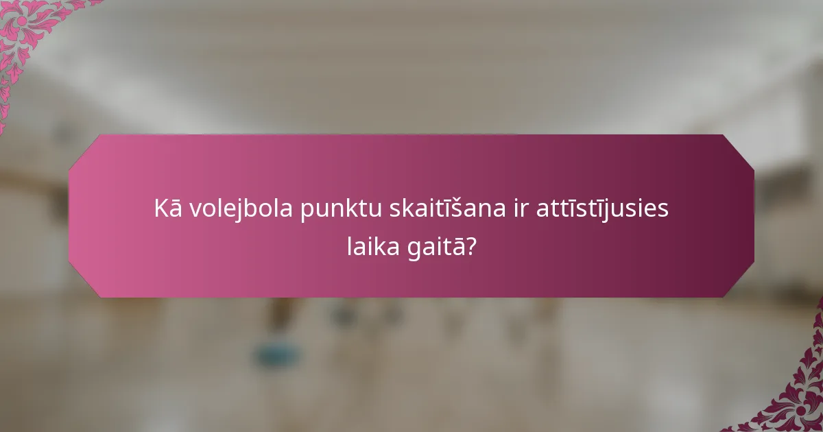 Kā volejbola punktu skaitīšana ir attīstījusies laika gaitā?